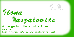 ilona maszalovits business card